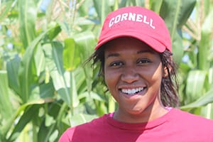 Cairo Archer, Cornell undergraduate in Plant Science and Nutritional Sciences, photo by Patricia Waldron